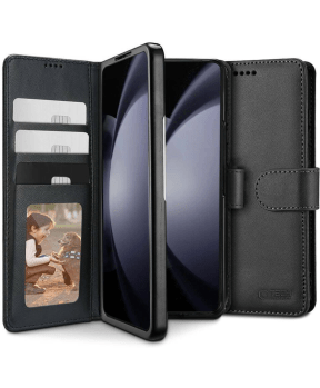 Onasi Wallet denarnica usnjena preklopna torbica Samsung Galaxy Z Fold 6 - črna - slika 2