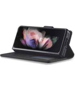 Onasi Wallet denarnica usnjena preklopna torbica Samsung Galaxy Z Fold 6 - črna - slika 4