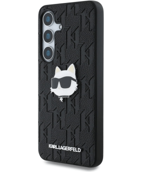 Originalen KARL LAGERFELD ovitek Samsung Galaxy S25 Ultra 5G - Monogram Choupettes Head - črna zaščita - KLHCS25LPGKLCHHPK - slika 4
