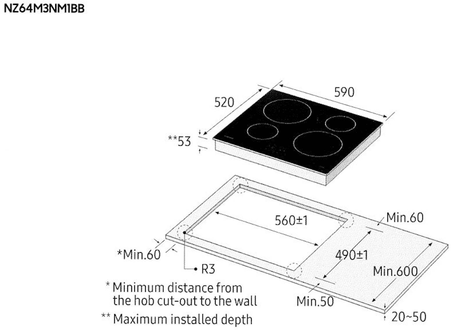 Kuhinjska plošča SAMSUNG NZ64M3NM1BB/OL induk. - slika 4