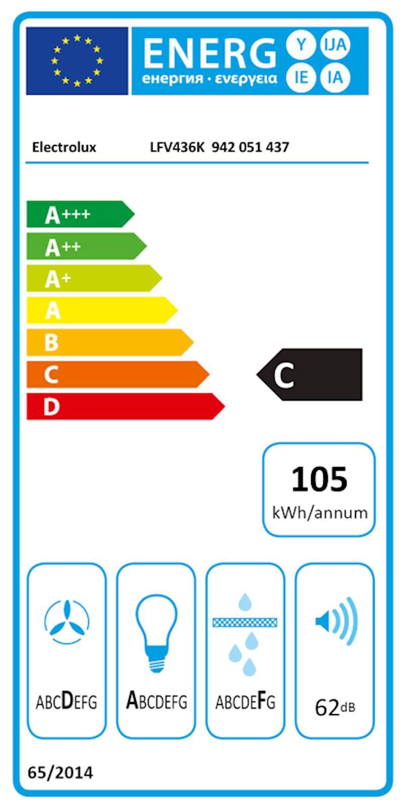 Kaminska kuhinjska napa Electrolux LFV436K, črna, 60 cm - slika 7