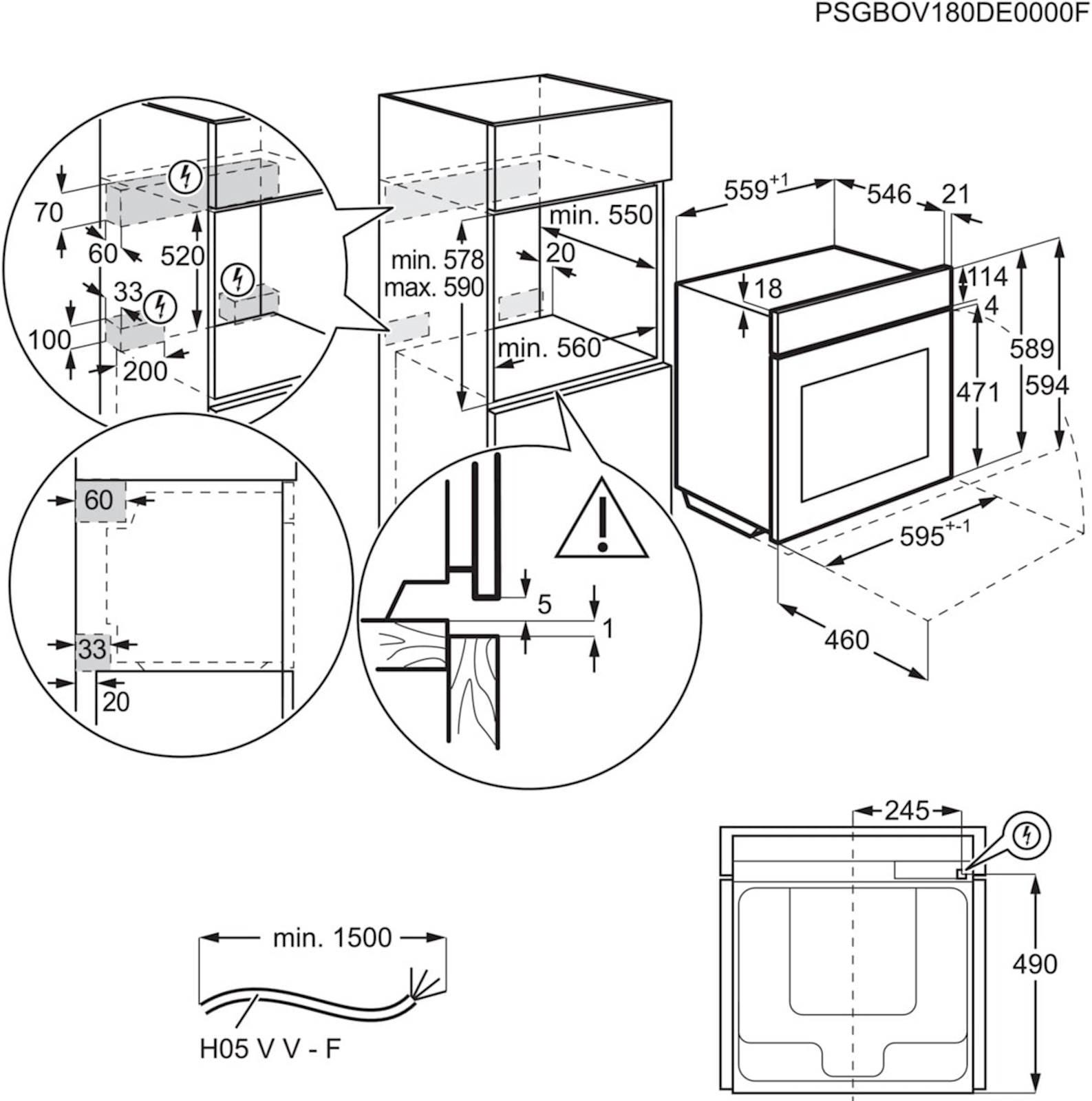 Vgradna pečica Electrolux EOB8S39Z, črna, 100% para - slika 8