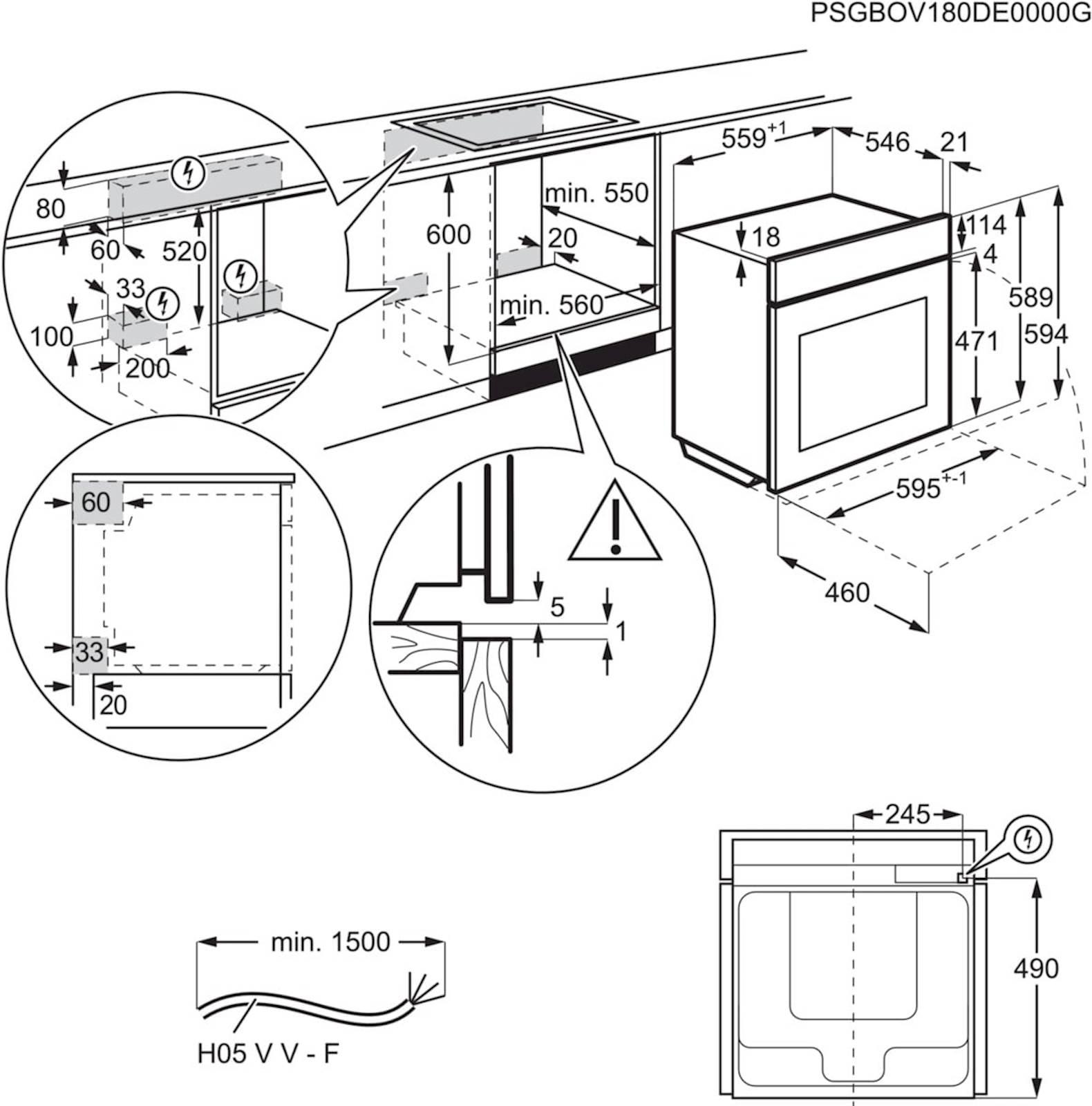 Vgradna pečica Electrolux EOB8S39Z, črna, 100% para - slika 9