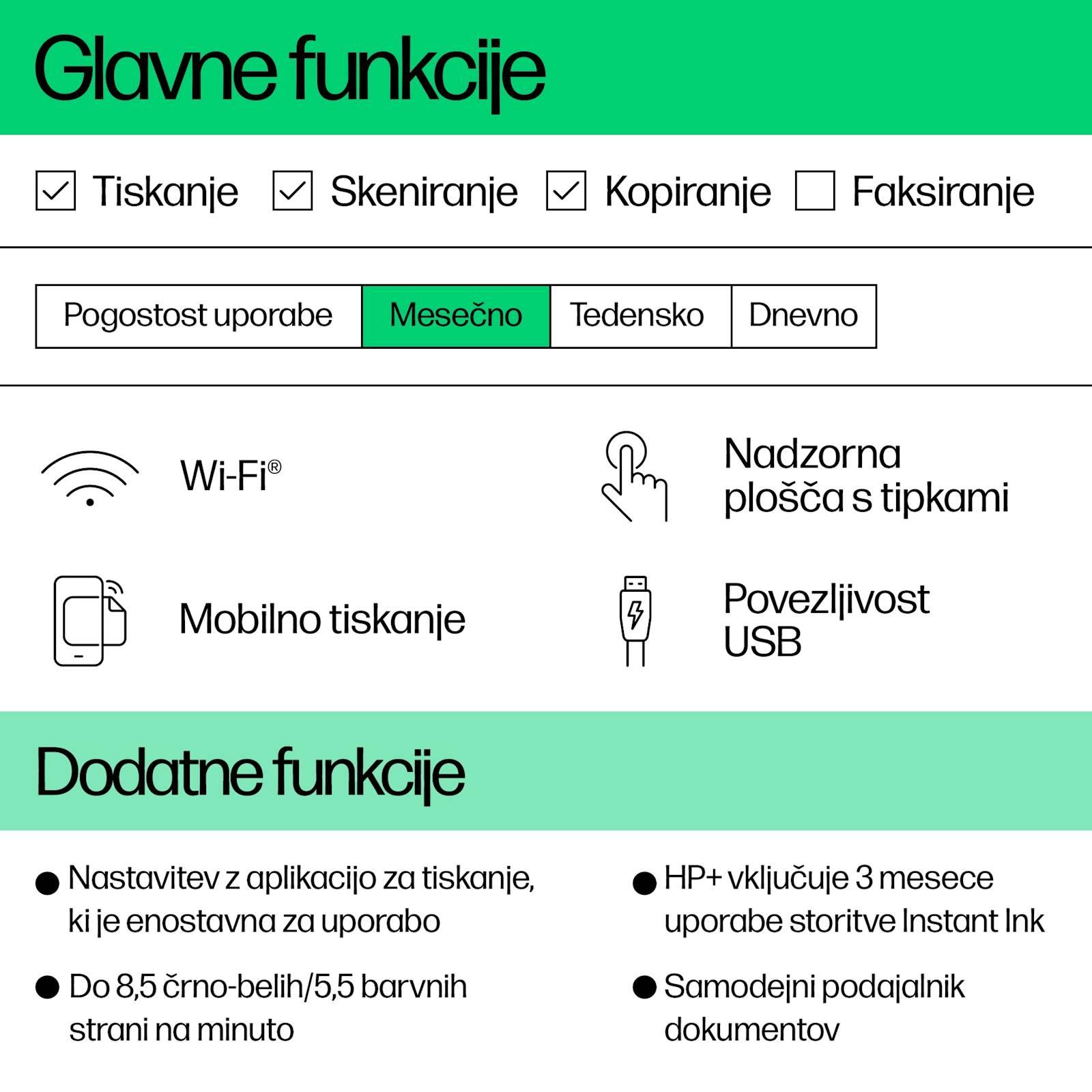 Večfunkcijska brizgalna naprava HP Deskjet 4222e, Instant ink - slika 6