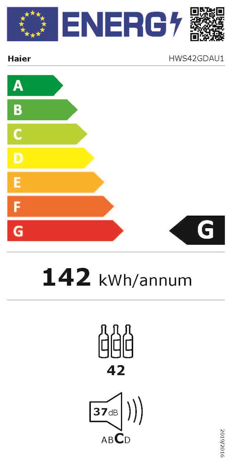 Vinska vitrina HAIER HWS42GDAU1, 42 st., 82 cm - slika 10