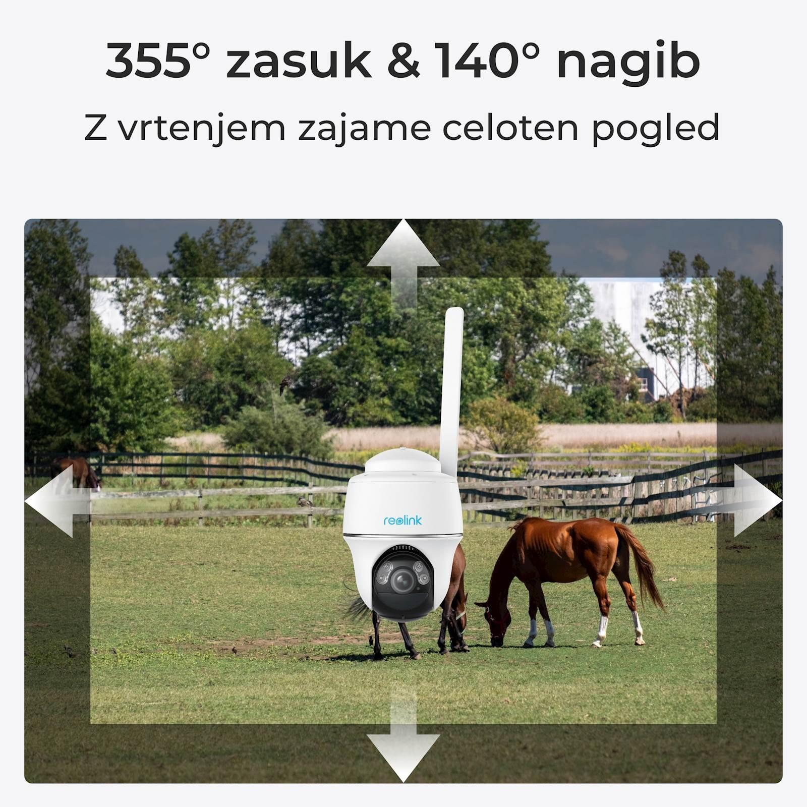 Reolink IP Kamera GO serija G430 5MP, Zunanja, Baterijska, 4G LTE, 355° Pan & 140° Tilt - slika 4