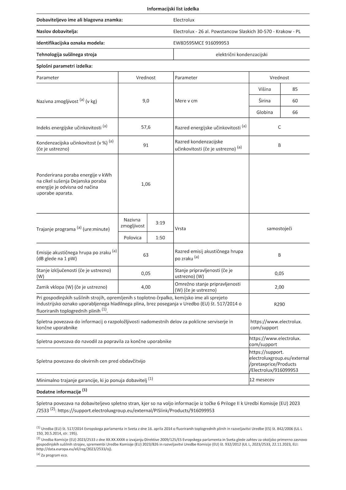 Sušilni stroj Electrolux EW8D595MCE, inverter, 9kg - slika 7