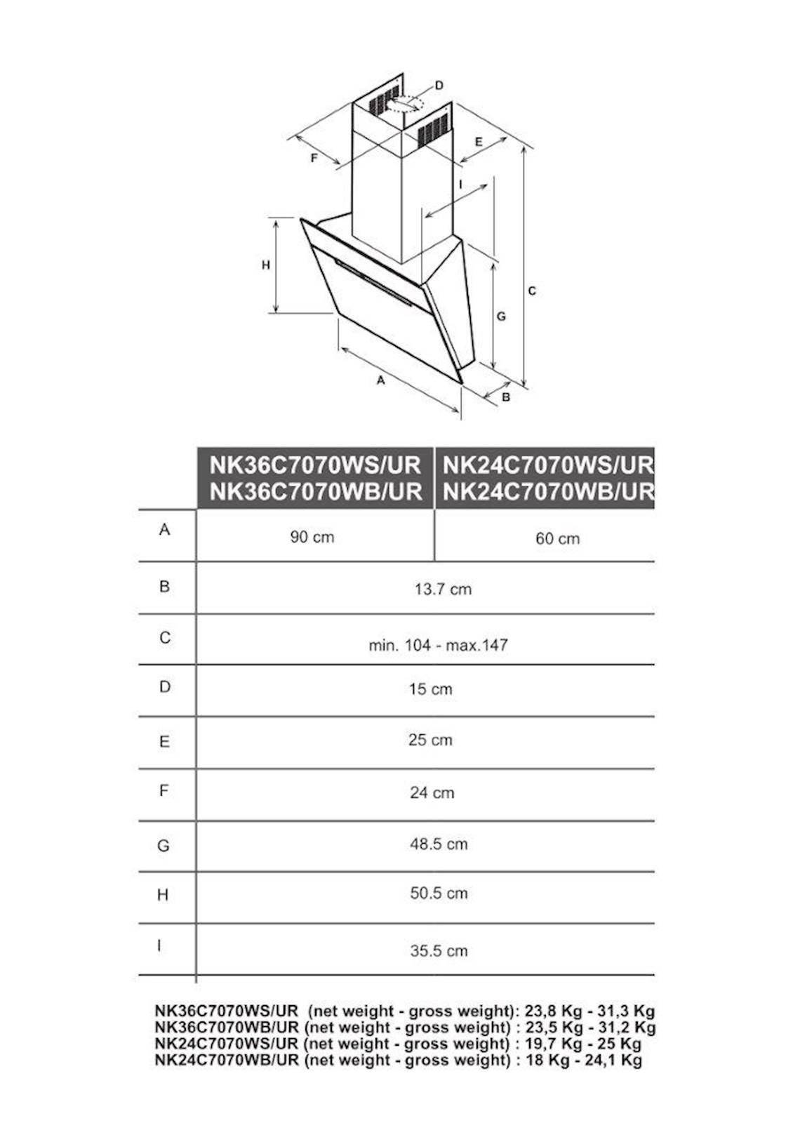 Kuhinjska napa Samsung NK24C7070WB/UR, črna, 60 cm - slika 6