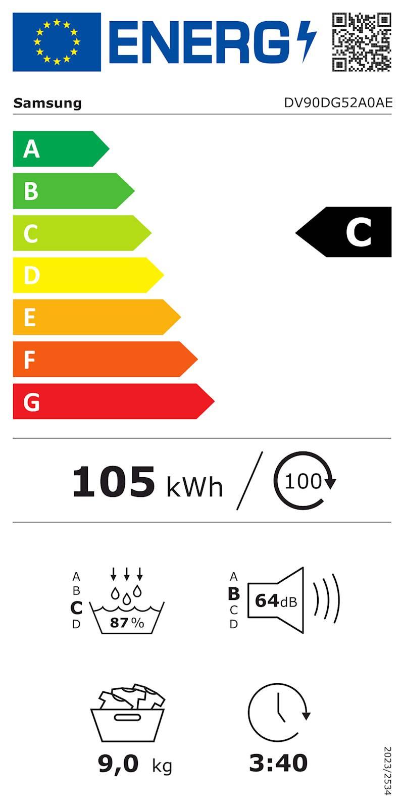 Sušilni stroj SAMSUNG DV90DG52A0AELE, 9kg - slika 10