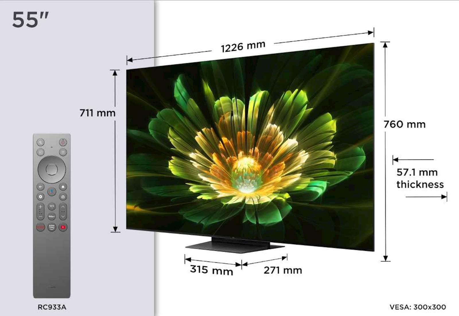 TCL 4K QD-Mini LED HDR PREMIUM 55C79K, Google TV, 144Hz, Ozvočeno z Bang & Olufsen - slika 3