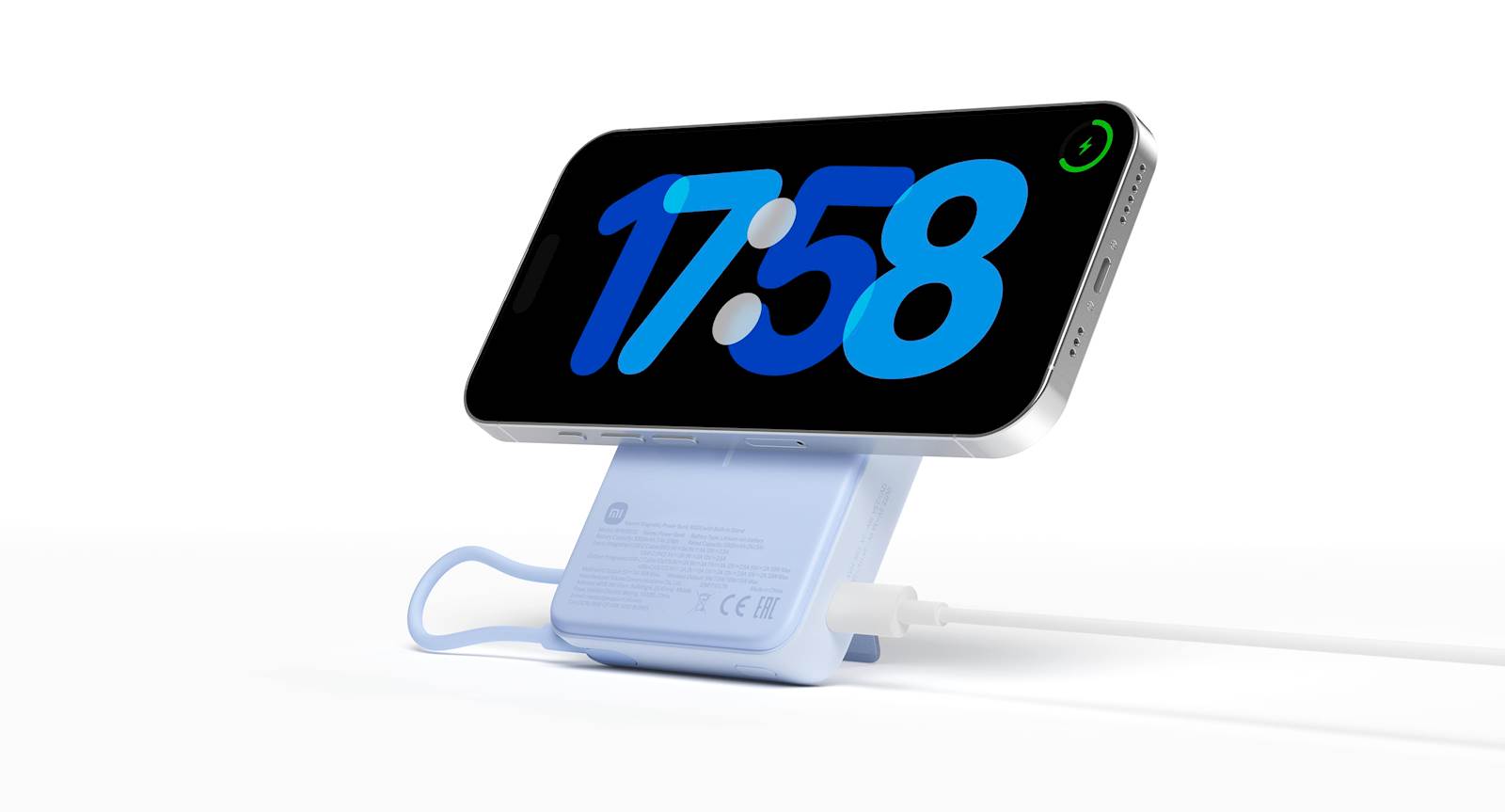 Xiaomi Magnetni Power Bank 10000mAh s stojalom, indikator baterije, 33W izhod, vijola - slika 4