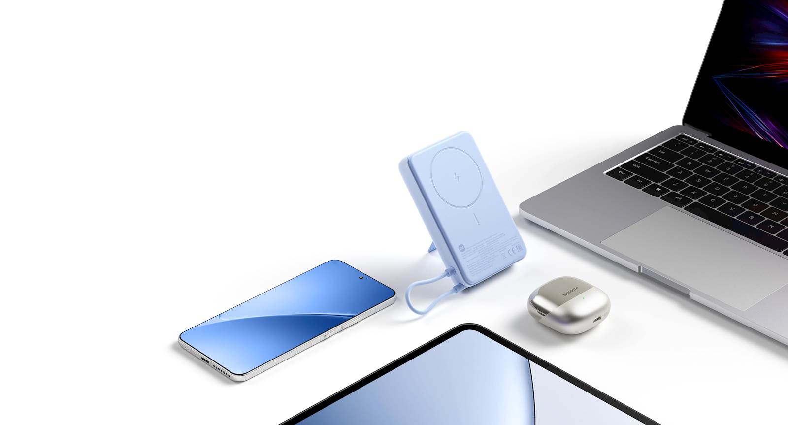 Xiaomi Magnetni Power Bank 10000mAh s stojalom, indikator baterije, 33W izhod, Modra barva - slika 4