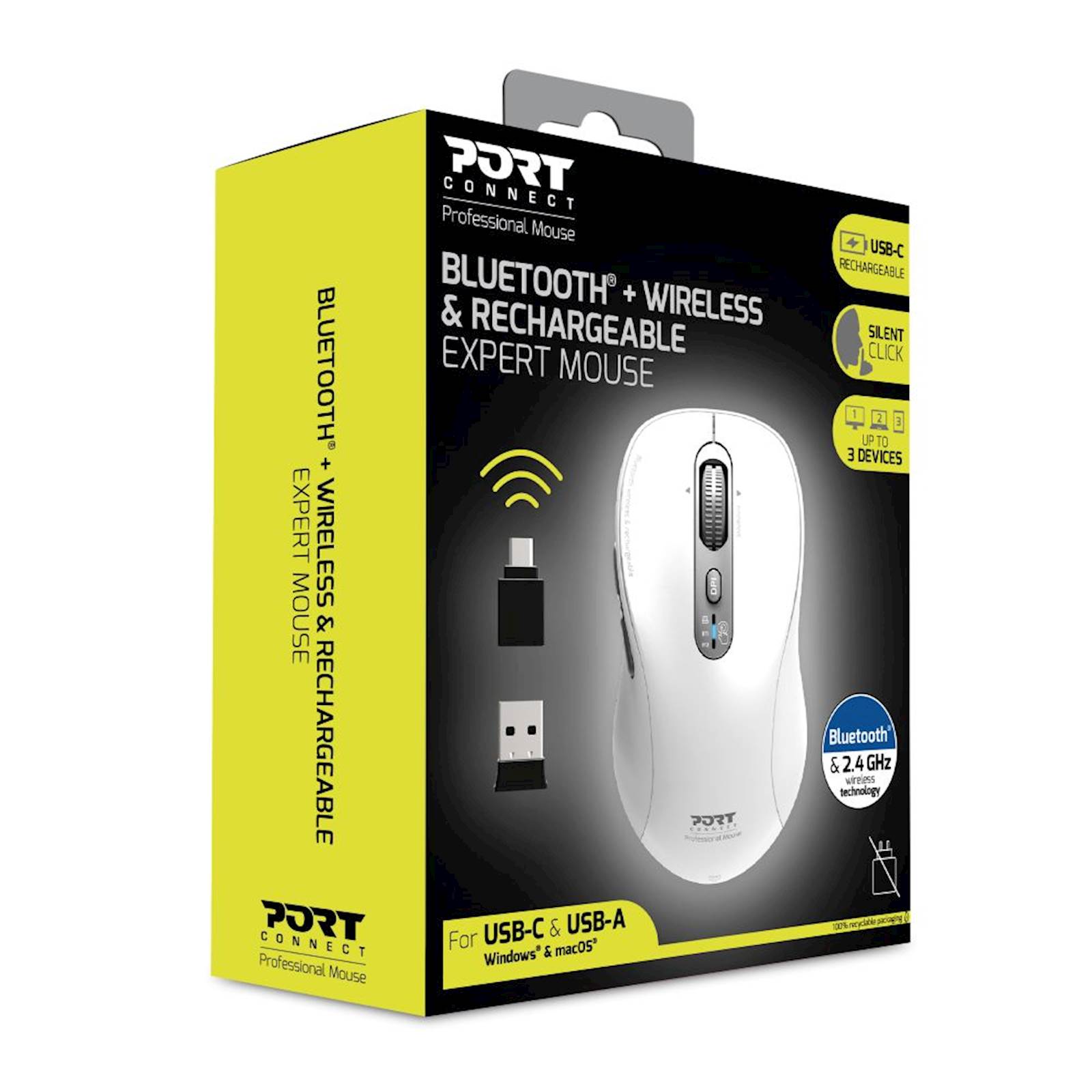 Miška Port Bluetooth expert Mouse bela - slika 2