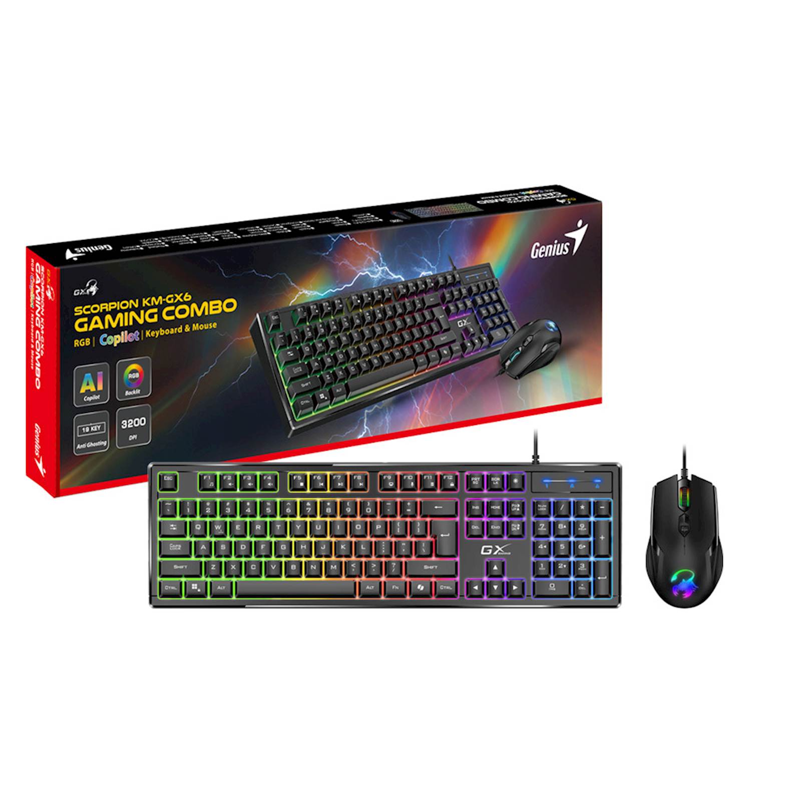 Miška + tipkovnica Genius Gaming Scorpion KM-GX6,BLK,SER,USB - slika 5