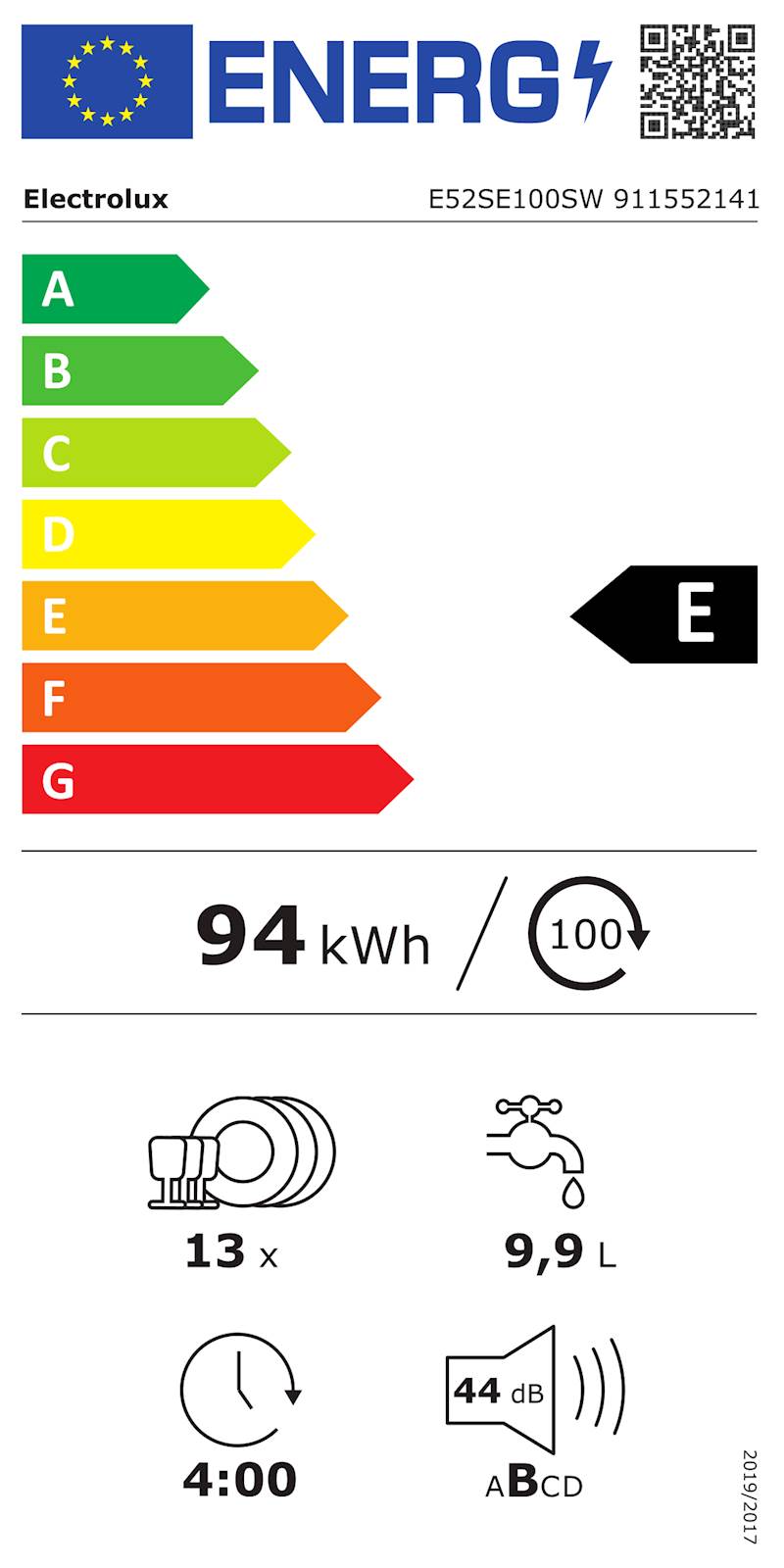 Pomivalni stroj Electrolux E52SE100SW, bel - slika 13
