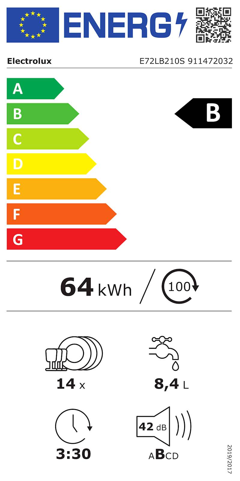 Vgr. pomivalni stroj Electrolux E72LB210S, 42 db, 60 cm - slika 12